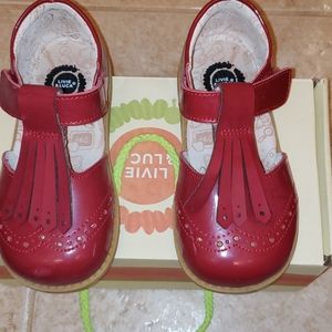 Red patent leather shoes